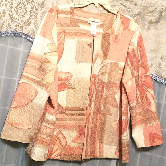 ALFRED DUNNER PINK/CRM POLYESTER BLAZER SZ 14